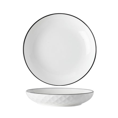 Nordic Wind Haushalt einfache Unterglasur Farbe exquisite Mikrowellengeschirr - 20,3 cm Teller von TROSIQUANJIA