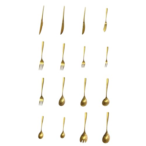 Nordic Wind Haushalt einfache einfarbige goldene Spiegel betont Obstgabel Hauptmesser von TROSIQUANJIA