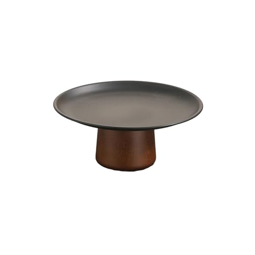 Nordic Wind Haushalt einfache und exquisite Retro Massivholz Edelstahl hohe Beine Obstschale klein 17 cm von TROSIQUANJIA
