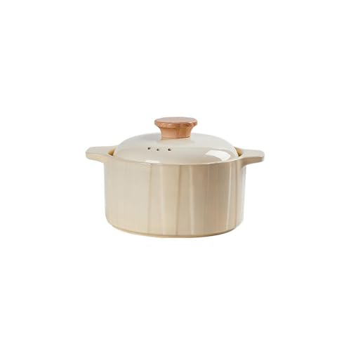 Nordic Wind Haushalt einfache und exquisite Unterglasur Farbe Creme Wind Keramik Reisschale - 2,8 l Kasserolle von TROSIQUANJIA