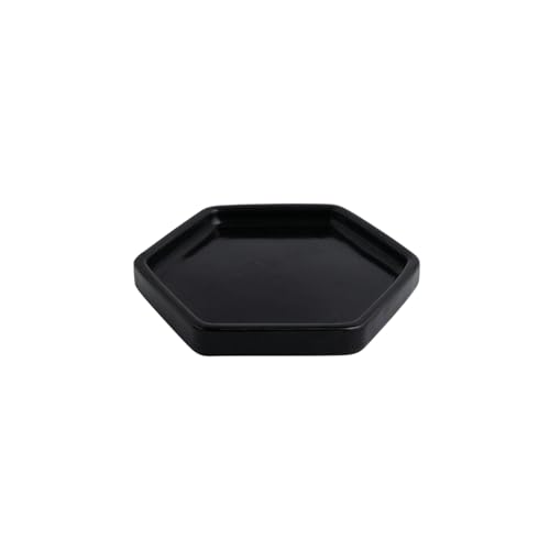Nordic Wind Haushaltsplatte aus Keramik, kreativ, exquisit, sechseckig, 12,7 cm, Schwarz von TROSIQUANJIA