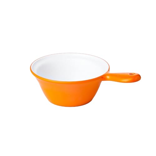 Nordic household einfache und exquisite zweifarbige Porzellanimitatgriff-Instant-Nudelschale – orangefarbener Griff von TROSIQUANJIA
