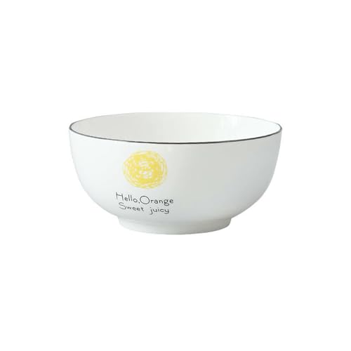 Nordic household simple creative exquisite black ceramic instant noodle bowl -15.2 cm orange noodle bowl von TROSIQUANJIA