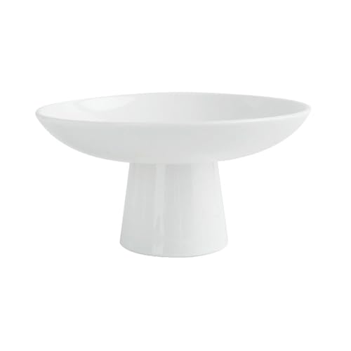Nordischer Wind Haushalt hohe Obst Snacks Trockenfrüchte Teller reinweiße Keramik Salatschüssel - 20,3 cm Gaozhuang-Frucht. von TROSIQUANJIA
