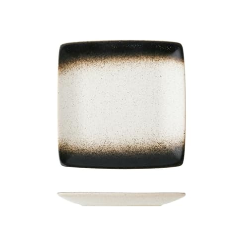 Quadratische Keramik-Knochenschale, japanische Retro-Ideen, Sesam, 20,3 cm von TROSIQUANJIA