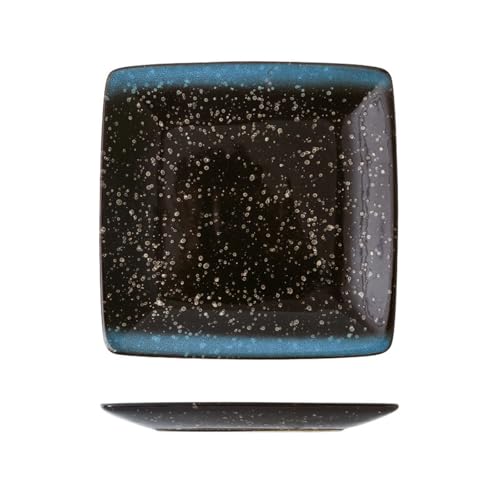 Quadratische Keramik-Knochenschale, japanisches Zuhause, Retro-Ideen, schlichtes Blau, 25,4 cm von TROSIQUANJIA