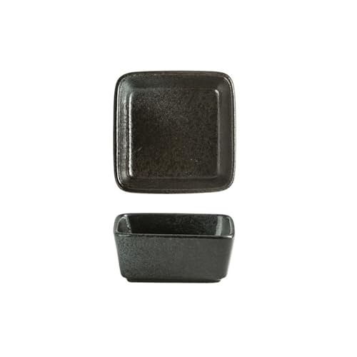 Quadratische Snack-Gewürzschale aus Keramik, japanischer Haushalt, Persönlichkeit, Kreativität, Snack, quadratische Schale [Black Jane] von TROSIQUANJIA
