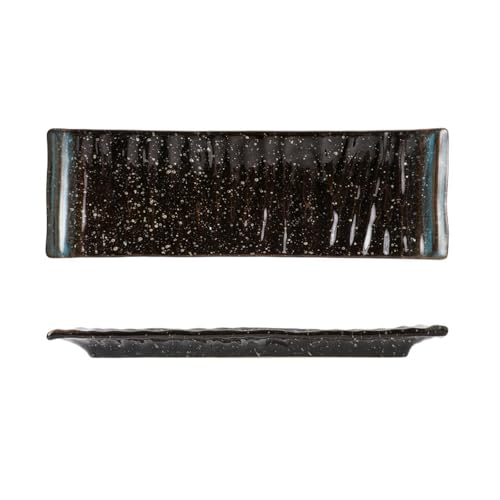 Rechteckiger Keramikteller, japanisches Haushaltsgeschirr, 33 cm, uriges Blau Rechteckiger Keramikteller, japanisches Haushaltsgeschirr, 33 cm, uriges Blau von TROSIQUANJIA