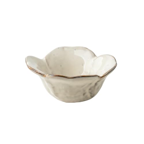 Retro Petal Gewürzschale für heiße Töpfe und japanische Küche, 8,9 cm, Weiß von TROSIQUANJIA