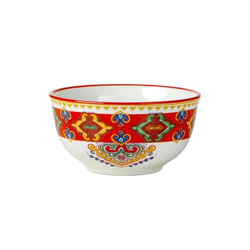 Runde Reisschale aus Keramik im amerikanischen Stil, Retro-Stil, Unterglasur-Farbe, zarte gehämmerte Keramik, 13,2 cm große Schüssel Runde Reisschale aus Keramik im amerikanischen Stil, Retro-Stil, Unterglasur-Farbe, zarte gehämmerte Keramik, 13,2 cm große Schüssel von TROSIQUANJIA