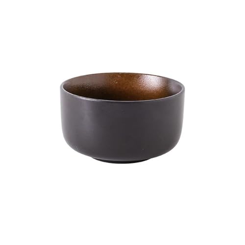 Runde glasierte Keramik-Essschüssel, 11,4 cm, nordisches Haushaltsgeschirr, 11,4 cm, Gelb von TROSIQUANJIA