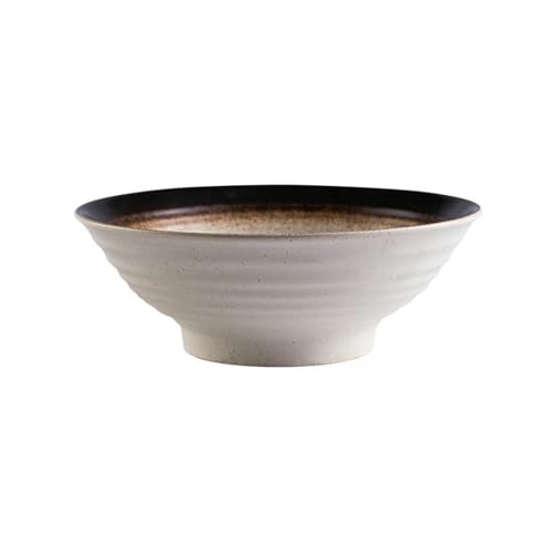 Runde glasierte Keramikschüssel, japanisches Haushaltsgeschirr, 25,4 cm, Sesam von TROSIQUANJIA