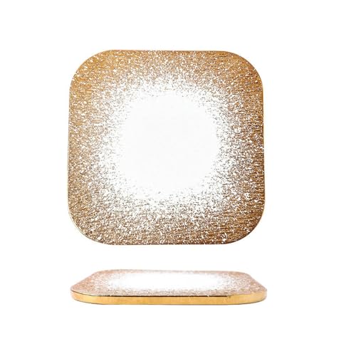 Simple Wind Golden Frosted Western Food Dish Stone Square Ceramic Flat Plate - 25,4 cm quadratischer Teller - Gold Simple Wind Golden Frosted Western Food Dish Stone Square Ceramic Flat Plate - 25,4 cm quadratischer Teller - Gold von TROSIQUANJIA