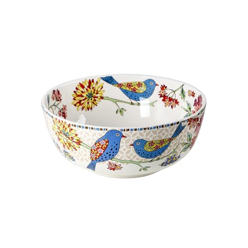 Suppentopf im amerikanischen Retro-Stil im ländlichen Stil, einfache Unterglasur-Farbe, exquisit, hitzebeständig, großer Suppentopf mit Blumenmuster, 30,5 cm von TROSIQUANJIA