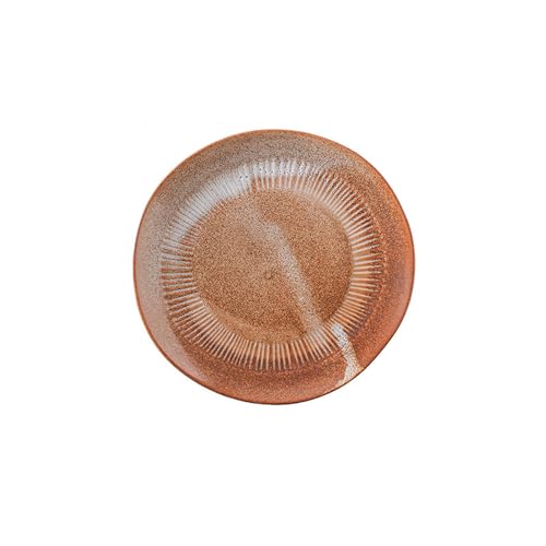 Vertikaler Salatteller aus Keramik, japanisches Haushaltsgeschirr, 20,3 cm, schlichter Schlamm Vertikaler Salatteller aus Keramik, japanisches Haushaltsgeschirr, 20,3 cm, schlichter Schlamm von TROSIQUANJIA