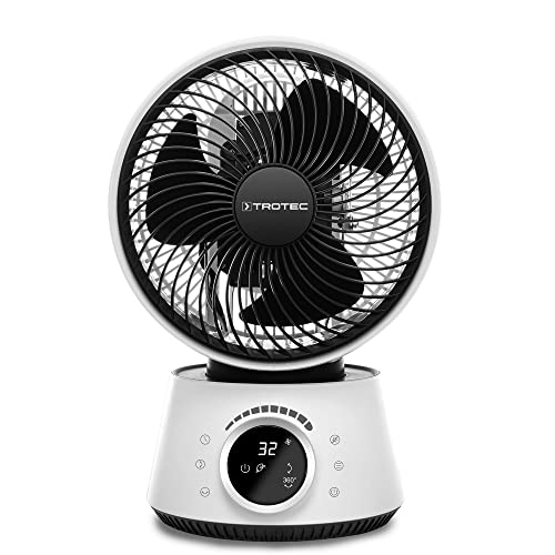 TROTEC 360°-Turbo-Ventilator TVE 100 | 26 Watt Leistung, 32 Geschwindigkeitsstufen | Duftöl-Behälter und -Diffuser | Timerfunktion (1-12 Stunden), IR-Fernbedienung von TROTEC