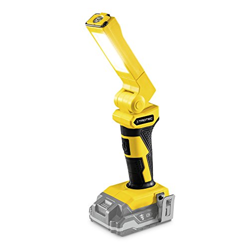TROTEC Akku-Arbeitsleuchte PWLS 10 (ohne Akku), Leuchtkopf um 270° drehbar und um 180° in 7 Einrastpositionen vertikal schwenkbar von TROTEC