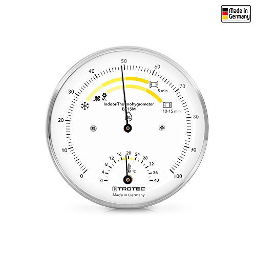 TROTEC BZ15M Thermohygrometer Hygrometer Thermometer Messbereich 0°C bis 40°C / 0% bis 100% Messung der relativen Luftfeuchte und der Lufttemperatur Einfache Ablesbarkeit und Interpretation von TROTEC