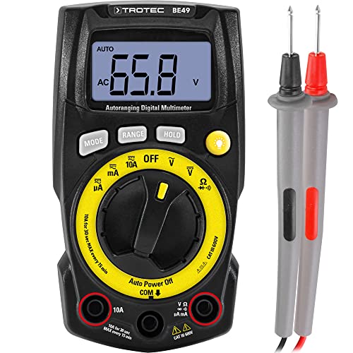 TROTEC Digital-Multimeter BE49 Digitales Multifunktionsmessgerät Handmessgerät sieben Messfunktionen ausklappbarer Standfuß Widerstandsmessung Durchgangsprüfung und Diodentest Hold-Funktion TROTEC Digital-Multimeter BE49 Digitales Multifunktionsmessgerät Handmessgerät sieben Messfunktionen ausklappbarer Standfuß Widerstandsmessung Durchgangsprüfung und Diodentest Hold-Funktion von TROTEC