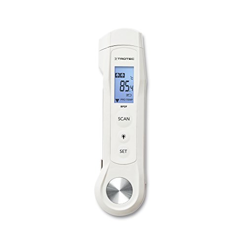 TROTEC Thermometer BP2F – Fleischthermometer Digital für Kochen – Messbereich -40 °C bis +200 °C, Infrarot bis +280 °C, IP65, LED-Lampe von TROTEC