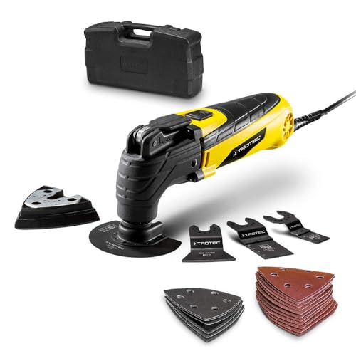 TROTEC Multitool PMTS 10-230V – Multifunktionswerkzeug mit Schnellspannsystem 300W Motor, elektrisch – Set mit Zubehör, Schleifmaschine, Kompakt von TROTEC