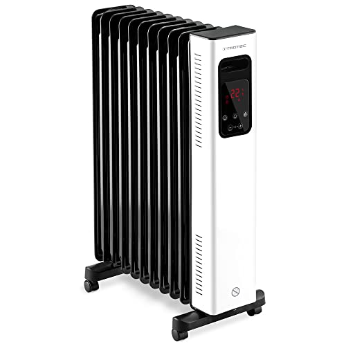 TROTEC Ölradiator TRH 28 E – Heizleistung 1200 W / 1300 W / 2500 W – Elektro Heizkörper, 11 Rippen, LED-Display, Timer-Funktion, energiesparend von TROTEC