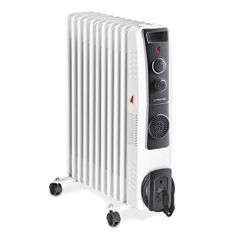 TROTEC Radiator Heizung TRH 23 E – Heizleistung 1000 W / 1500 W / 2900 W – Elektro Heizkörper, 11 Rippen, mit Turbogebläse, Raumgröße 30 m² / 75 m³ von TROTEC