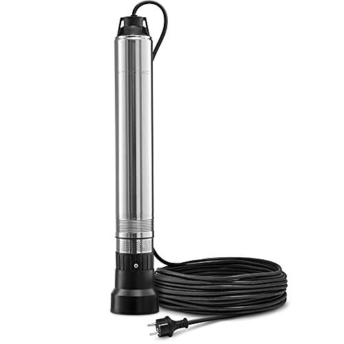 TROTEC Tiefbrunnenpumpe TDP 750 E – Wasserpumpe mit Fördermenge 5100 l/h, 1000 W – Eintauchtiefe max. 20 m, 5,2 bar, Edelstahl-Schmutzsieb, IPX8 von TROTEC