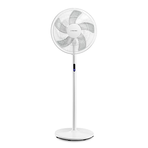 TROTEC Standventilator TVE 24 S – 48 Watt, oszillierend 80°, 8 Stufen, Ø 40 cm, höhenverstellbar, mit Fernbedienung, LED-Display von TROTEC