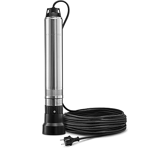 TROTEC Tiefbrunnenpumpe TDP 370 E – Wasserpumpe mit Fördermenge 5100 l/h, 700 W – Eintauchtiefe max. 20 m, 4 bar, Edelstahl-Schmutzsieb, IPX8 von TROTEC