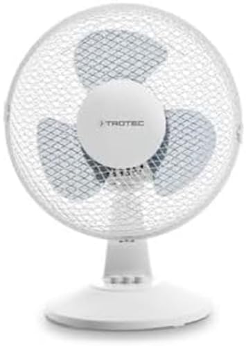 TROTEC Tischventilator TVE 10 – 25 Watt, oszillierend 80°, 2 Stufen, Ø 23 cm, sehr leise, weiß von TROTEC