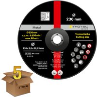 Trennscheibe Metall 230 - gekröpft, im 5er Vorteilspaket - Trotec von TROTEC