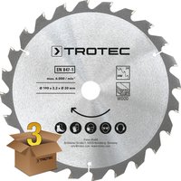 Trotec - Holzkreissägeblätter-Set ø 190 mm (24 Zähne), 3-teilig von TROTEC