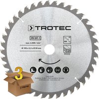 Trotec - Holzkreissägeblätter-Set ø 190 mm (40 Zähne), 3-teilig von TROTEC