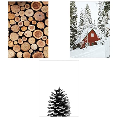 TROYSINC 3 Stück Premium Poster Set,Modern Winter-Schnee-Szene,Ohne Rahmen Print Kunstposter,Deko für Wohnzimmer Schlafzimmer. (Style B,40 x 50 cm) von TROYSINC