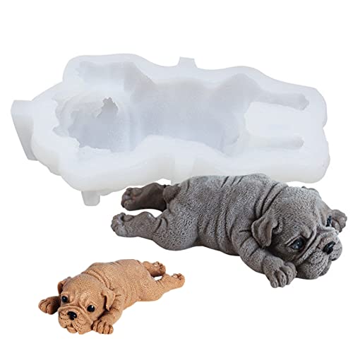 TROYSINC 3D Shar Pei Hund Form,Hund Silikonform,Tier Schokoladen-Form,Niedlichen Hund Silikonform,DIY Fondant Schokolade Mousse Dekoration,für Handarbeit Backen Modellierung,Kuchendekoration, Weiß von TROYSINC