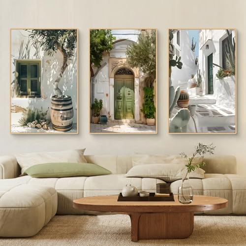 TROYSINC 3er Mediterrane Architektur Poster Set, Aesthetic Bilder, Wandbilder Wanddeko für Wohnzimmer & Schlafzimmer, ohne Rahmen (50x70cm) von TROYSINC