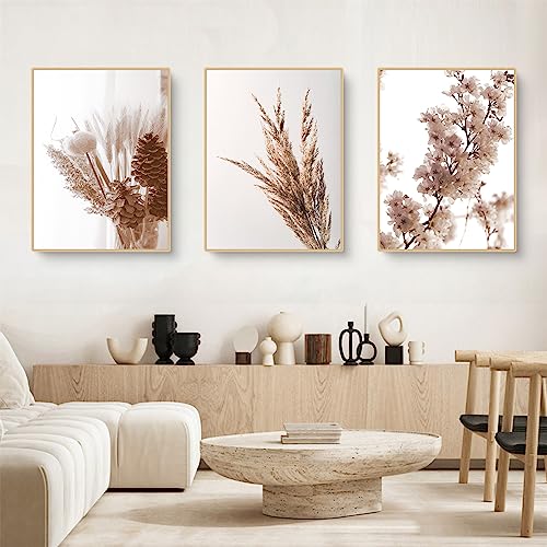 TROYSINC 3er Set Premium Moderne Poster, Beige, Ohne Rahmen, Wandbild Print Bilder Kunstposter Deko für Wohnzimmer (Stil A,30 x 40 cm) von TROYSINC