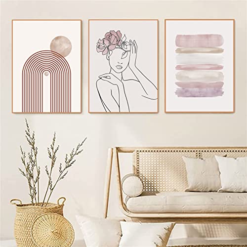 TROYSINC 3er Set Premium Poster Wandbilder, Abstrakt Strichzeichnung Frau Leinwand Bilder, Ohne Rahmen Wandposter Set für Wohnzimmer Schlafzimmer (30x40cm) von TROYSINC