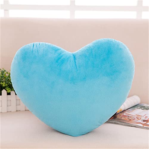 TROYSINC Herz Kissen Stoff Plüschkissen, Plüsch Dekoratives Kissen Geburtstagsgeschenk für Kinder, Herzkissen Kuschelkissen für Kinder, Mädchen, Sofa (Blau,40cm) von TROYSINC