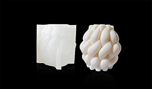 TROYSINC Kerzen Silikonform Kerzenformen Zum Gießen 3D große Rotierende Regentropfen-Kerzenform,Geometrische Ball Silikonform für Heimdekorationen, Bastel Ornamente, DIY Duftkerze (6,8 x 6,5 cm) von TROYSINC