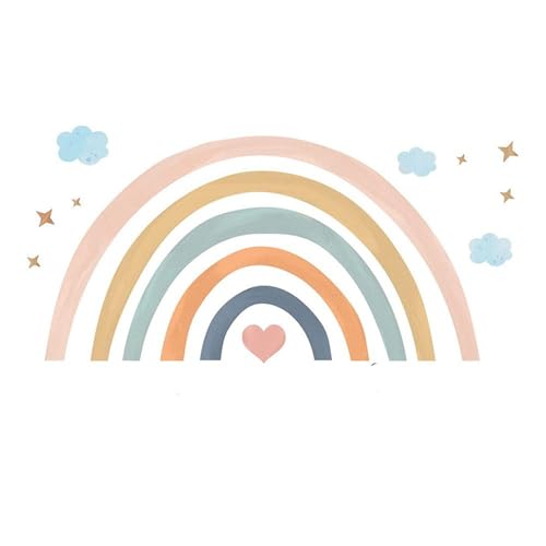 Wandtattoo Regenbogen Wandsticker Wanddeko Boho Wandaufkleber für Babyzimmer Kinderzimmer Schlafzimmer (F215) von TROYSINC