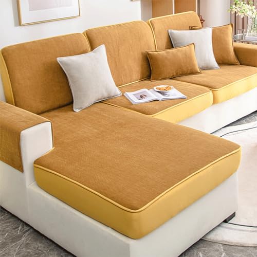 TRQQWEQQ Sofa Sitzkissenbezüge 360-Grad Voll Abgedecktes Weich Sofasitzbezug rutschfest Couch Chaiselüberzüge Für Alle Jahreszeiten(Orange,85 * 85) von TRQQWEQQ