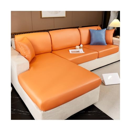 TRQQWEQQ Stretch Sofa Überzug Universelle rutschfeste Sofaschoner Ultra Weicher Sofaschoner FüR Kinder Hunde Haustiere(Orange,Extra-Large (M)) von TRQQWEQQ