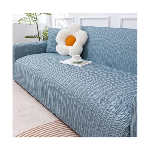 TRQQWEQQ Super Stretch rutschfeste Sofabezug Sofaschoner rutschfest Eisseide Sofabezug Für 1 2 3 4 Sitzer Für Alle Jahreszeiten(Blue,S(90-140cm)) von TRQQWEQQ