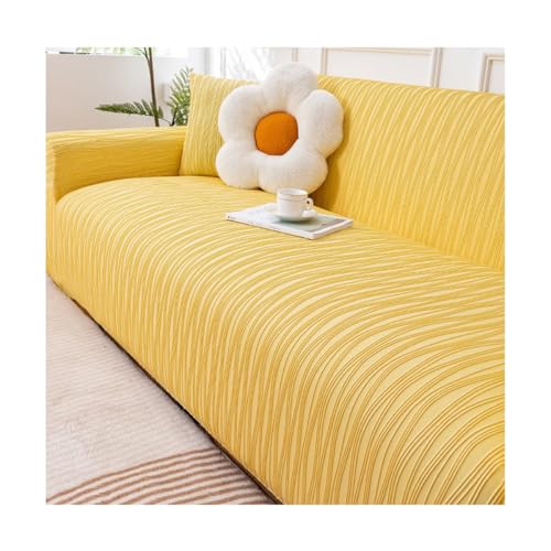 TRQQWEQQ Super Stretch rutschfeste Sofabezug Sofaschoner rutschfest Eisseide Sofabezug Für 1 2 3 4 Sitzer Für Alle Jahreszeiten(Giallo,XXL(305-360cm)) von TRQQWEQQ