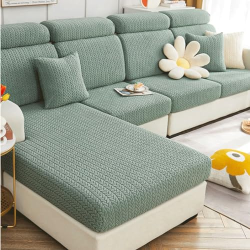 TRQQWEQQ Universal Elastischer Sofa Sitzkissenbezug Vielseitige Sofa Überwurfdecke rutschfest Waschbare Möbel Schutz Für Hunde Katzen Haustiere(1 Green,Large Seat Cover XL) von TRQQWEQQ