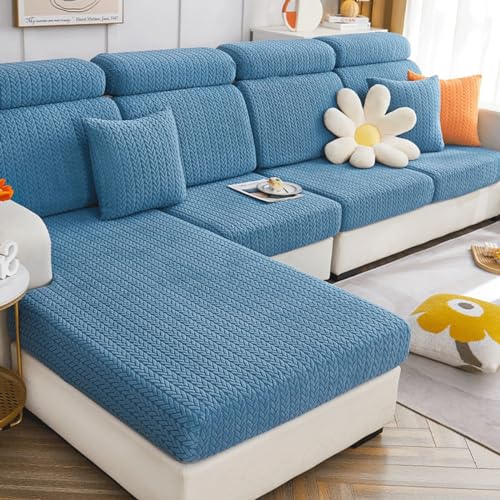 TRQQWEQQ Universal Elastischer Sofa Sitzkissenbezug Vielseitige Sofa Überwurfdecke rutschfest Waschbare Möbel Schutz Für Hunde Katzen Haustiere(1 Lake Blue,Large Seat Cover L) von TRQQWEQQ