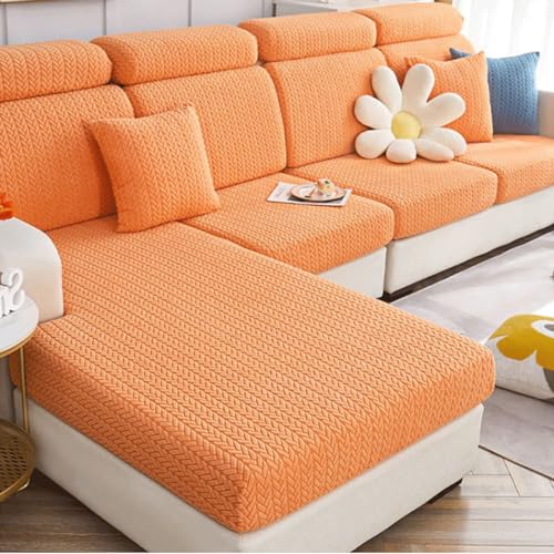 TRQQWEQQ Universal Elastischer Sofa Sitzkissenbezug Vielseitige Sofa Überwurfdecke rutschfest Waschbare Möbel Schutz Für Hunde Katzen Haustiere(1 Orange,Backrest Cover M) von TRQQWEQQ