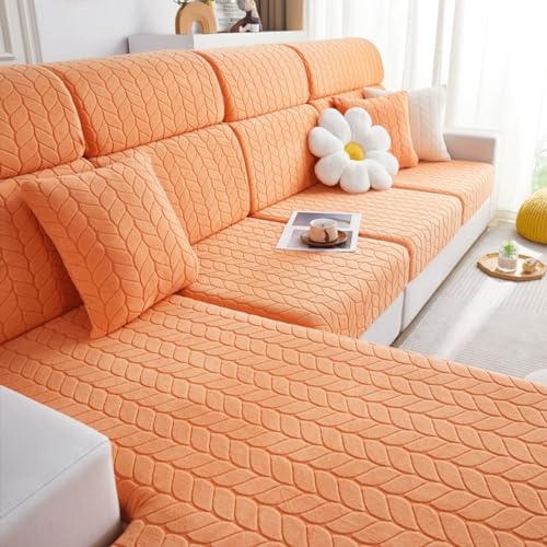 TRQQWEQQ Universal Elastischer Sofa Sitzkissenbezug Vielseitige Sofa Überwurfdecke rutschfest Waschbare Möbel Schutz Für Hunde Katzen Haustiere(2 Orange,Large Seat Cover L) von TRQQWEQQ